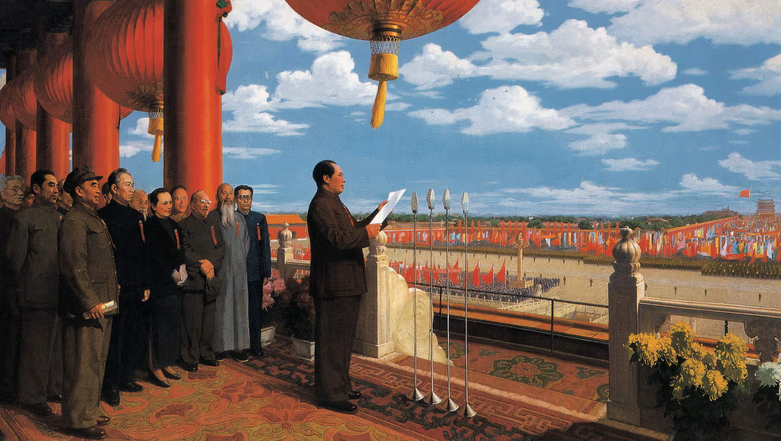 董希文，《开国大典》，油画，230 × 405cm，1953