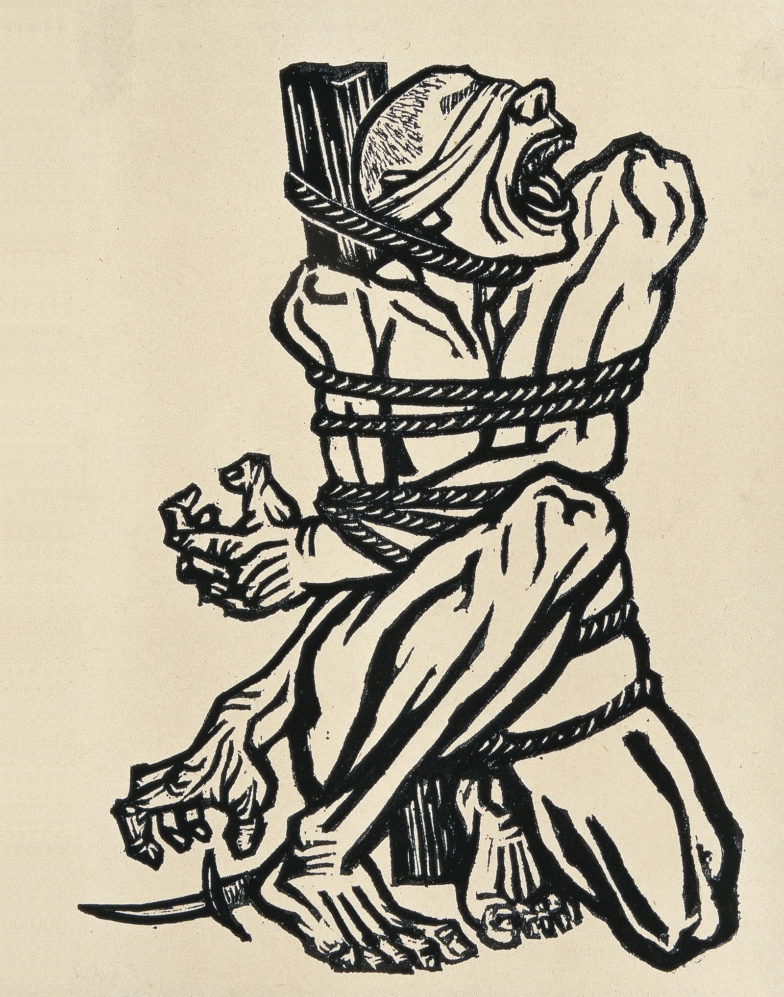 李桦,怒吼吧!中国,木刻,1935年